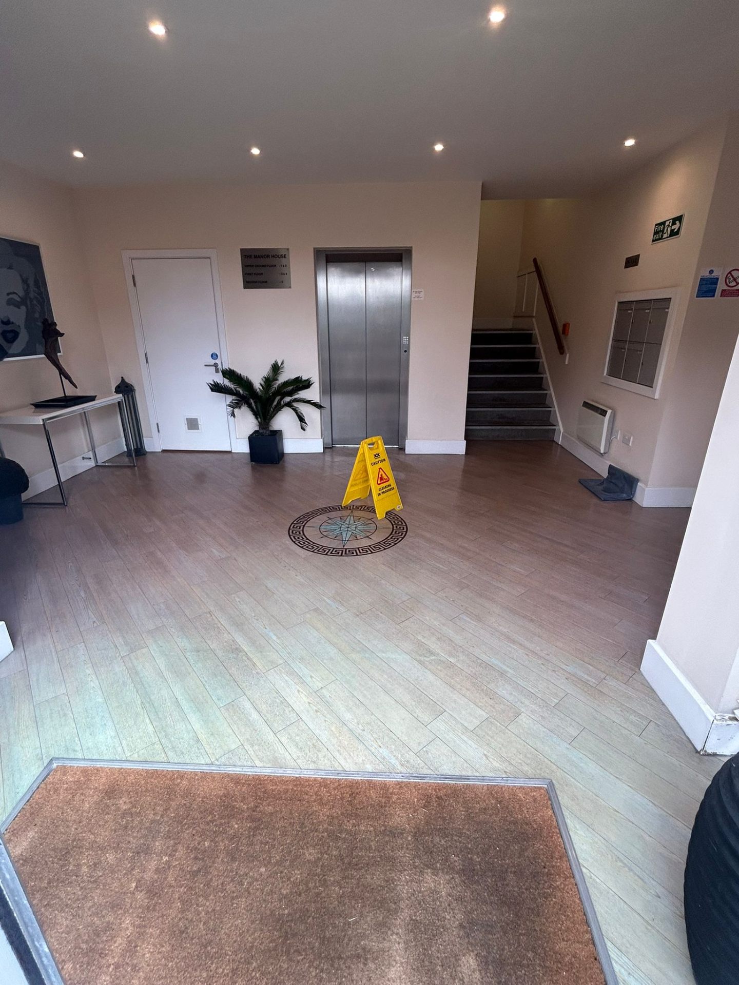 Professionally maintained communal hallway and stairwell